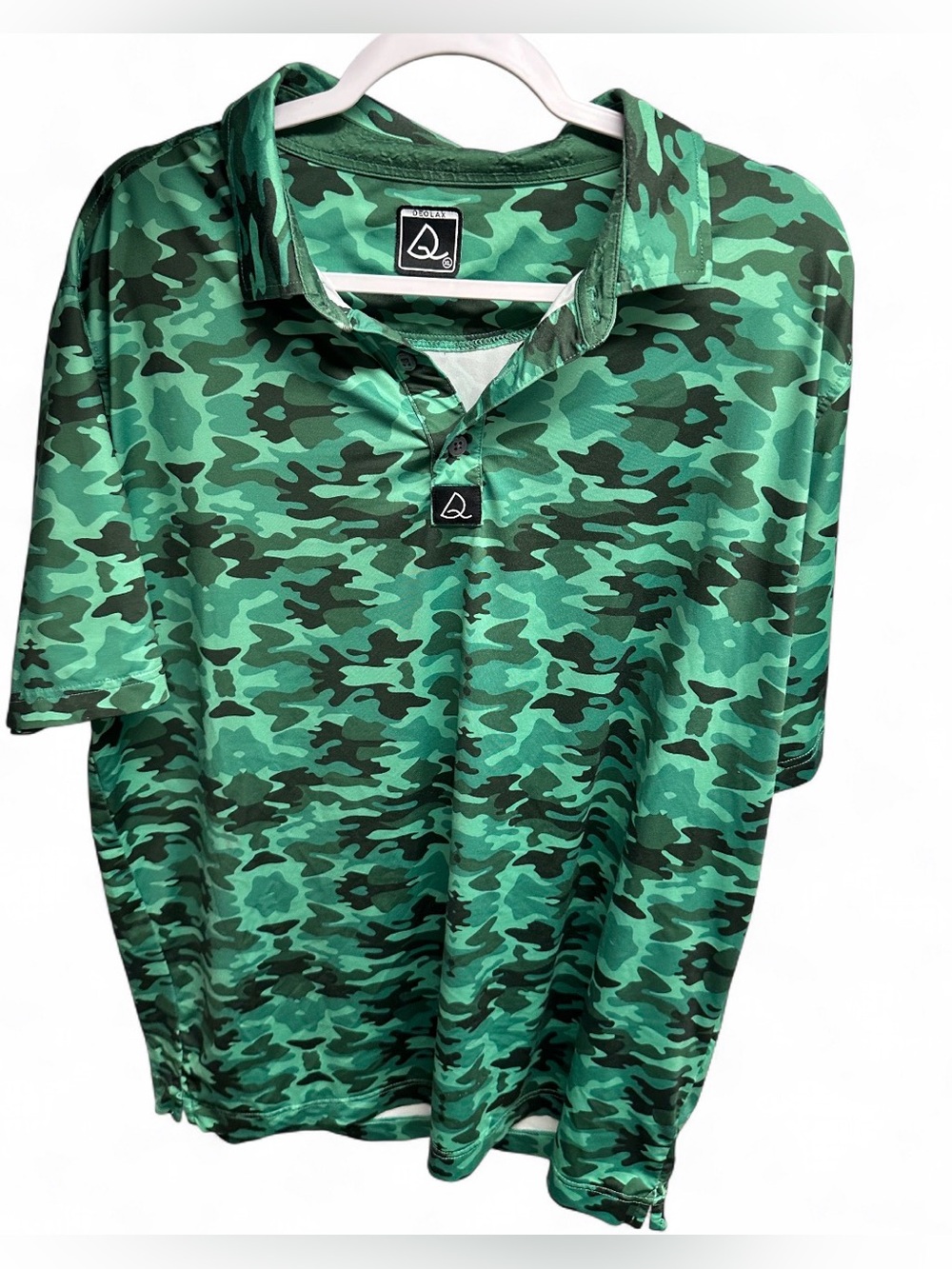 Green Camo Short-Sleeve Polo/Golf Shirt
